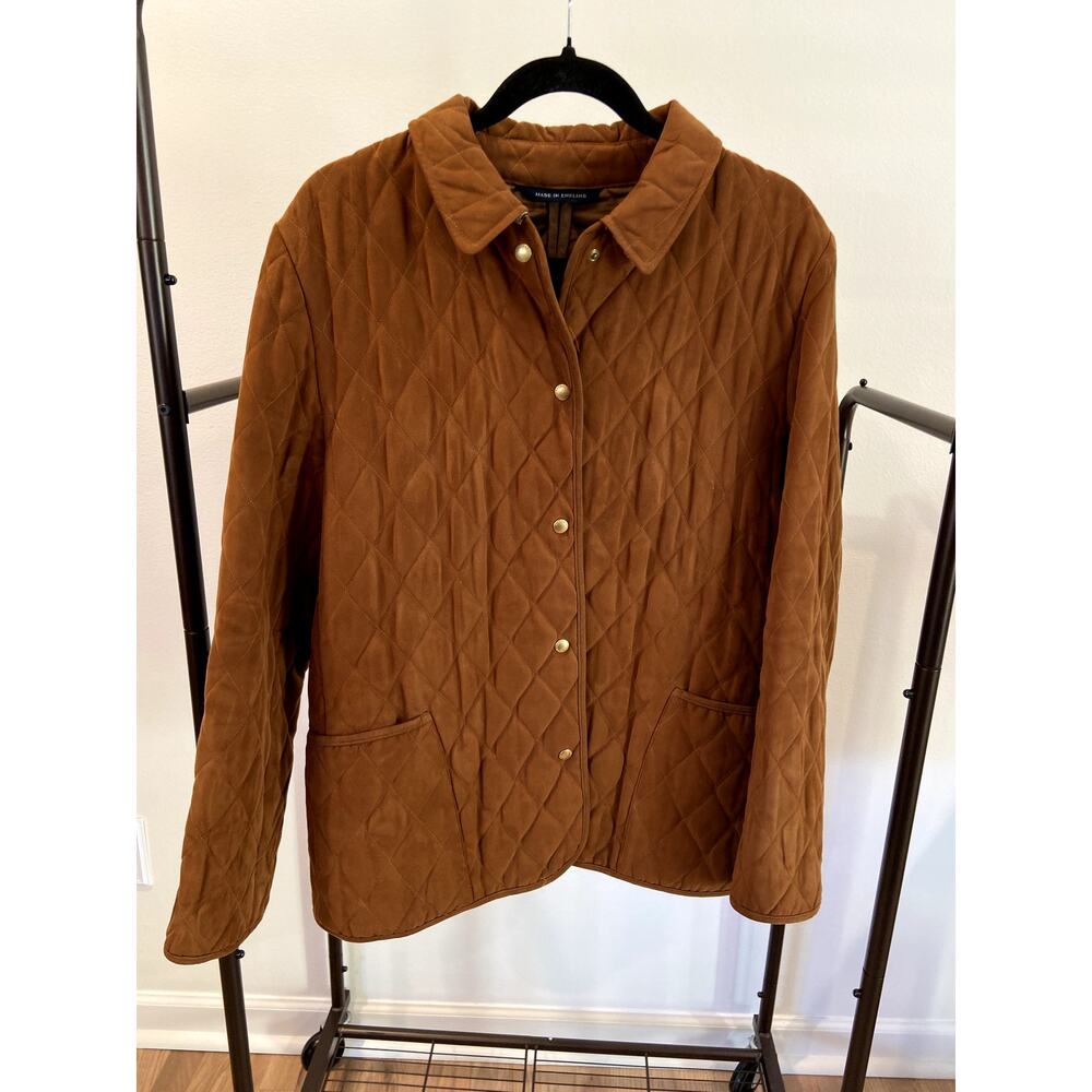 Burberry Caramel Velvet Quilted Jacket size M